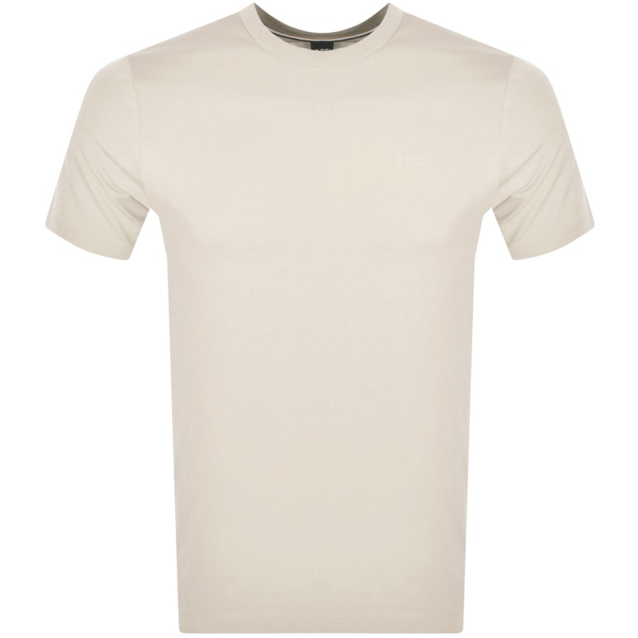 BOSS Thompson 01 Logo T Shirt Cream | Mainline Menswear